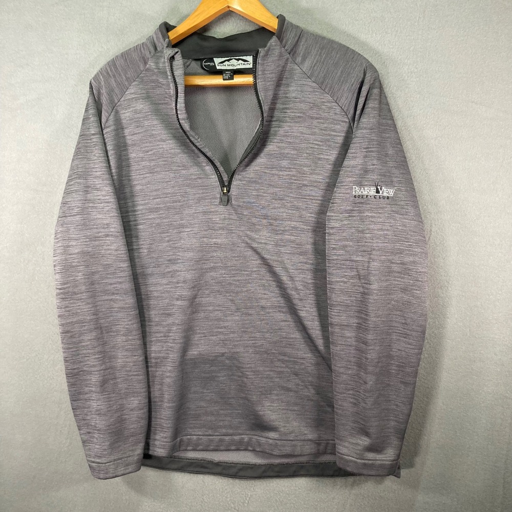 Sun Mountain Golf Pullover‎ Mens XL Gray Quarter Zip Performance Sweater